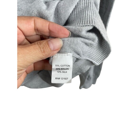 Johnnie O‎ Sweater Mens Large Gray 1/4 Zip Pullover Cotton/Silk Athletic’s MLB - Picture 7 of 11